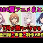 【7月アニメ】2024夏アニメ全66作品まとめ・放送日順・独占配信・声優・制作会社 &おすすめアニメ【放送直前SP】